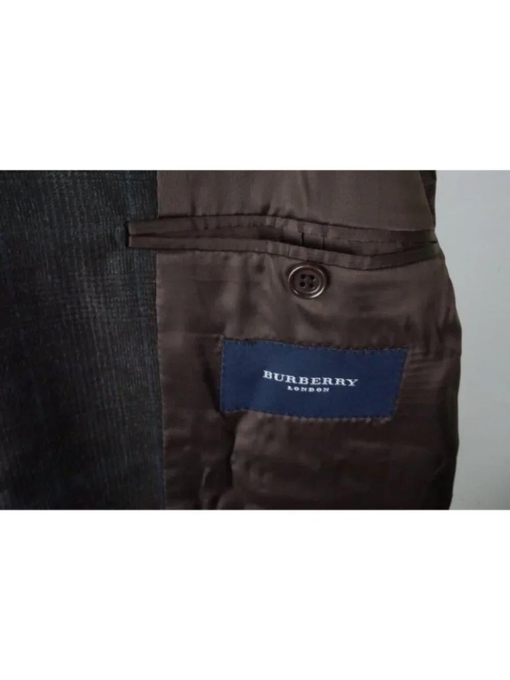 Burberry London Brown Blue Plaid S100s 2 Pc Suit Jacket Pants Sz 48R BRAND NEW